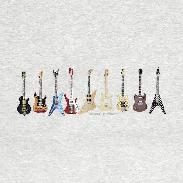 Guitar line up by DeclanTIGERIllustration